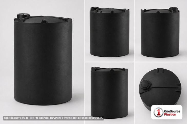 Snyder Industries 6500 Gallon ASTM XLPE Black Vertical Storage Tank