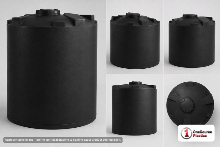 Snyder Industries 3000 Gallon ASTM XLPE Black Heavy Duty Vertical Storage Tank