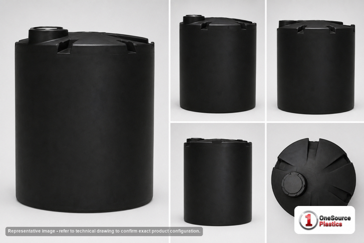 Snyder Industries 3000 Gallon ASTM XLPE Black Vertical Storage Tank