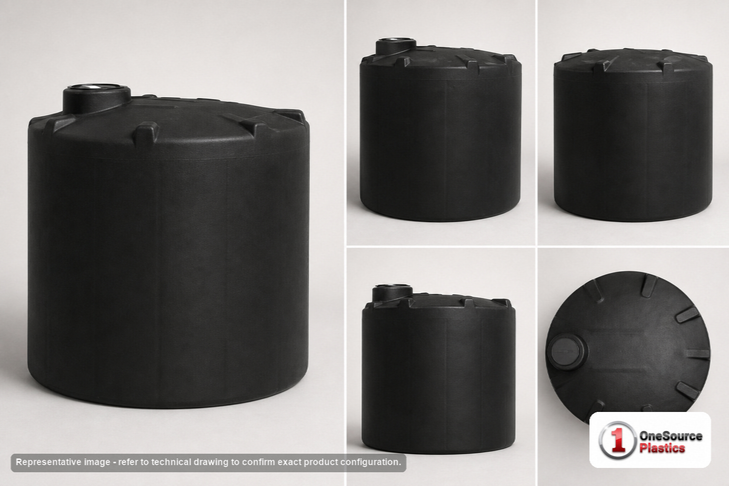 Snyder Industries 2000 Gallon ASTM XLPE Black Heavy Duty Vertical Storage Tank