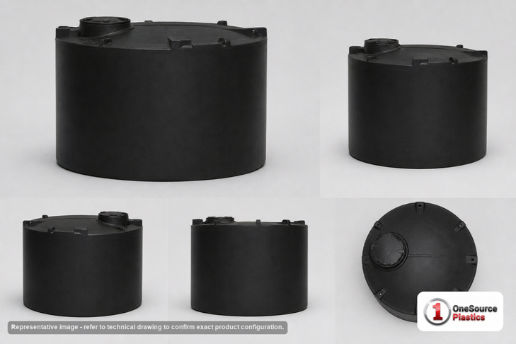 Snyder Industries 1500 Gallon ASTM XLPE Black Heavy Duty Vertical Storage Tank