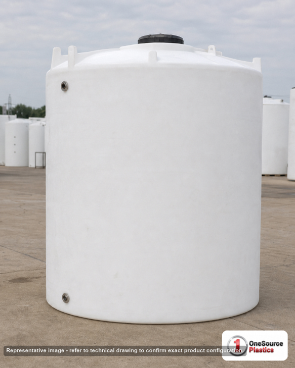 Snyder Industries 6500 Gallon ASTM XLPE Vertical Storage Tank. Crosslinked Linear Polyethylene; Natural White; 153" H x 120"