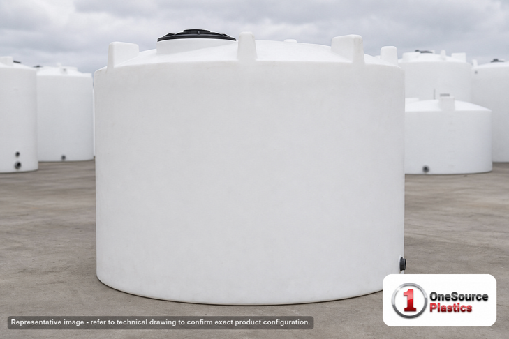Snyder Industries 3000 Gallon ASTM XLPE Vertical Storage Tank. Crosslinked Linear Polyethylene; Natural White; 96" H x 102"