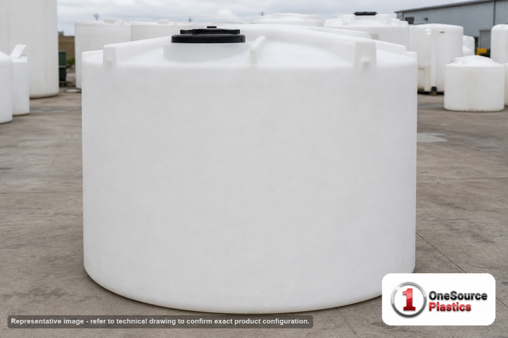 Snyder Industries 2000 Gallon ASTM XLPE Vertical Storage Tank. Crosslinked Linear Polyethylene; Natural White; 88" H x 90" W