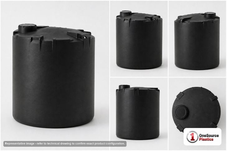 Snyder Industries 10500 Gallon ASTM 1.35 SG Black Vertical Storage Tank