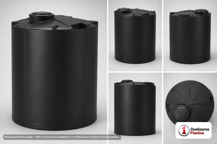 Snyder Industries 6500 Gallon ASTM 1.35 SG Black Vertical Storage Tank
