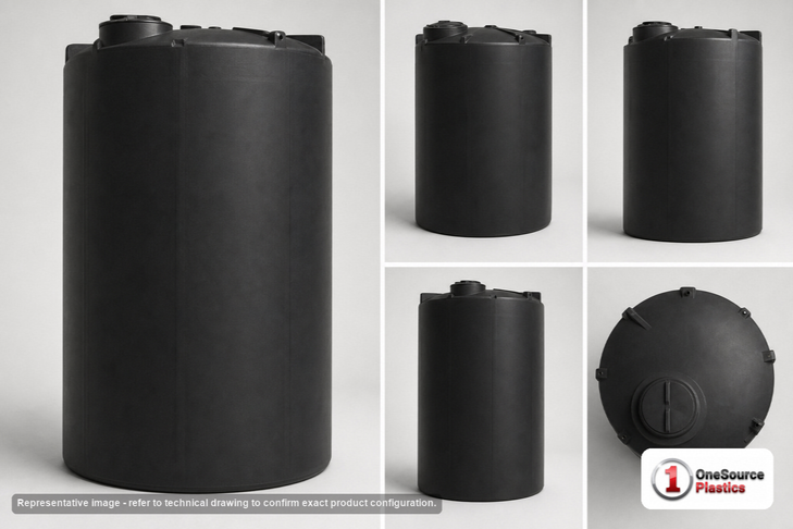 Snyder Industries 4500 Gallon ASTM Black Vertical Storage Tank