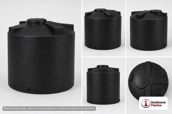 Snyder Industries 3000 Gallon ASTM Black Heavy Duty Vertical Storage Tank