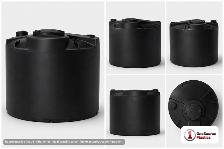 Snyder Industries 3000 Gallon ASTM 1.35 SG Black Vertical Storage Tank