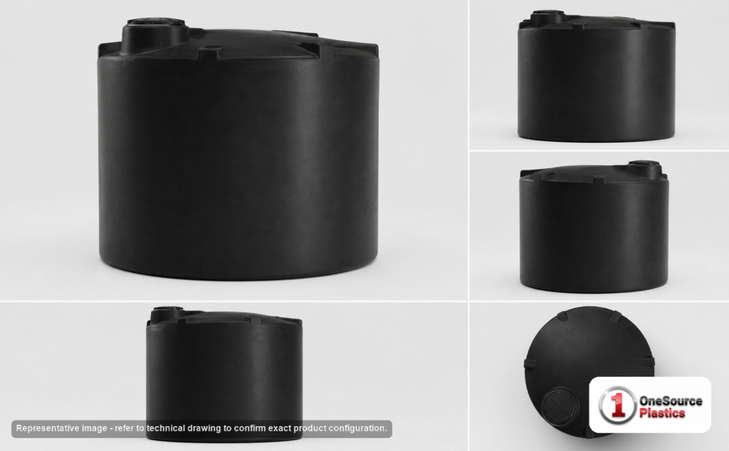 Snyder Industries 2000 Gallon ASTM Black Heavy Duty Vertical Storage Tank