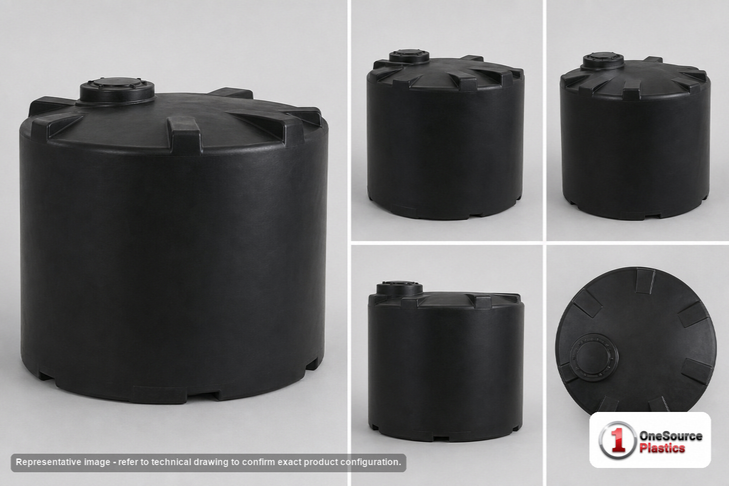 Snyder Industries 2000 Gallon ASTM 1.35 SG Black Vertical Storage Tank