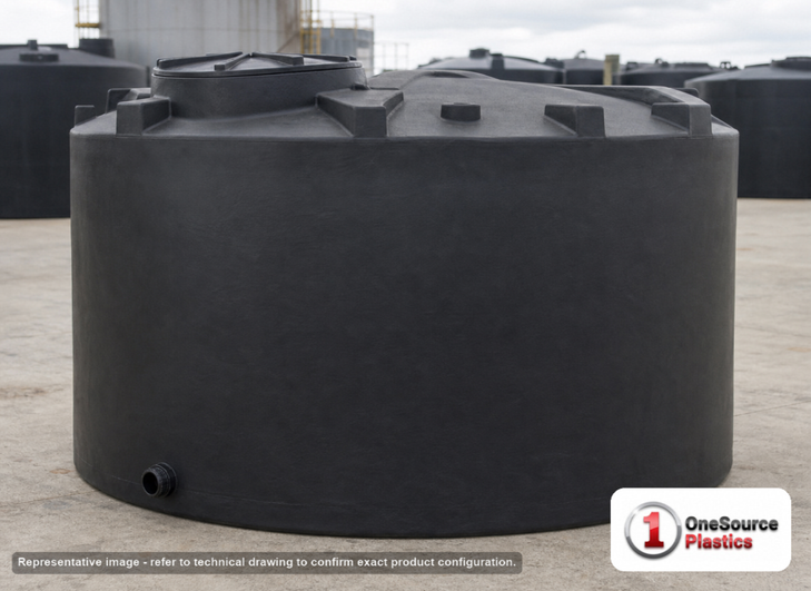Snyder Industries 1500 Gallon ASTM Black Heavy Duty Vertical Storage Tank. High Density Linear Polyethylene; Black; 72" H x