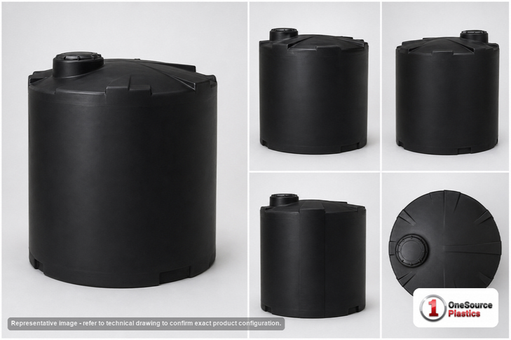 Snyder Industries 1500 Gallon ASTM Black Heavy Duty Vertical Storage Tank