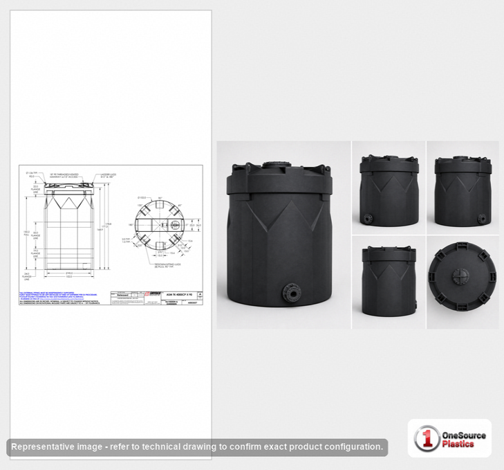 Snyder Industries 4000 Gallon ASTM Black Double Wall Tank
