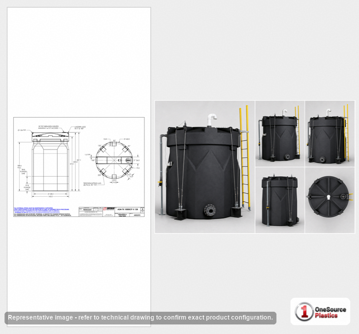 Snyder Industries 10000 Gallon ASTM XLPE Black Double Wall Tank