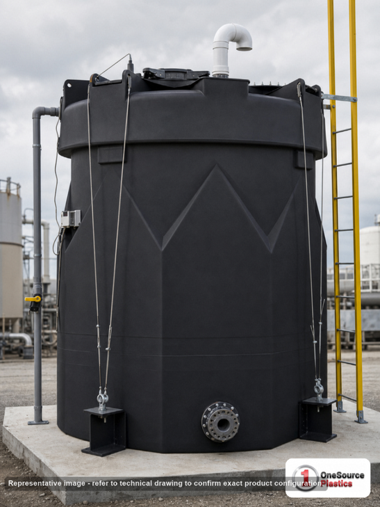 Snyder Industries 5000 Gallon ASTM Black Double Wall Tank. High Density Linear Polyethylene; Black; 216" H x 102" W x 102"