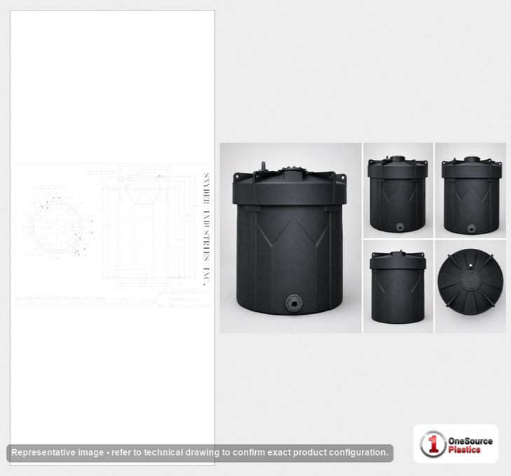 Snyder Industries 4500 Gallon ASTM XLPE Black Double Wall Tank