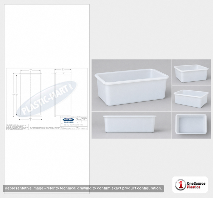 Chem-Tainer 90 Gallon Polypropylene Open Top Batch Storage Tank