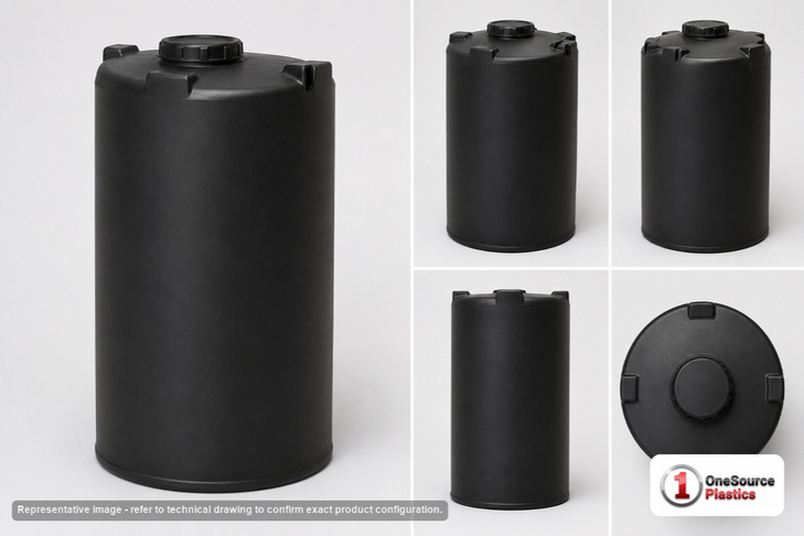 Snyder Industries 175 Gallon Black Heavy Duty Vertical Storage Tank