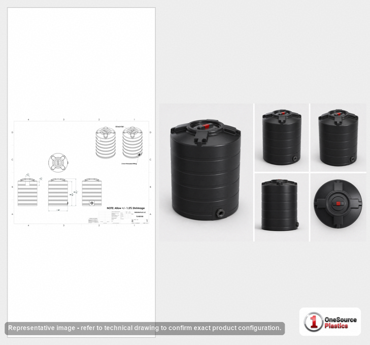 Enduraplas 100 Gallon Black Vertical Water Storage Tank