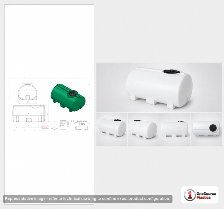 Enduraplas 400 Gallon White Horizontal Leg Tank