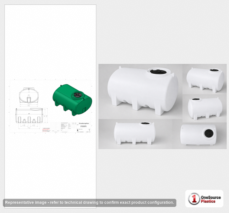 Enduraplas 550 Gallon White Horizontal Leg Tank