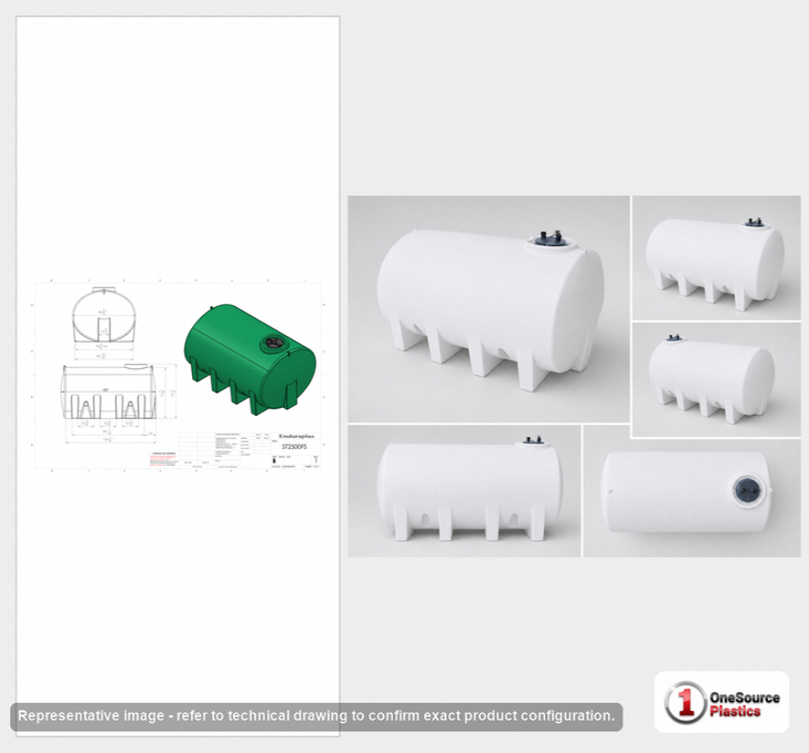 Enduraplas 2500 Gallon White Horizontal Leg Tank