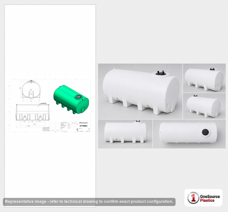 Enduraplas 1900 Gallon White Horizontal Leg Tank