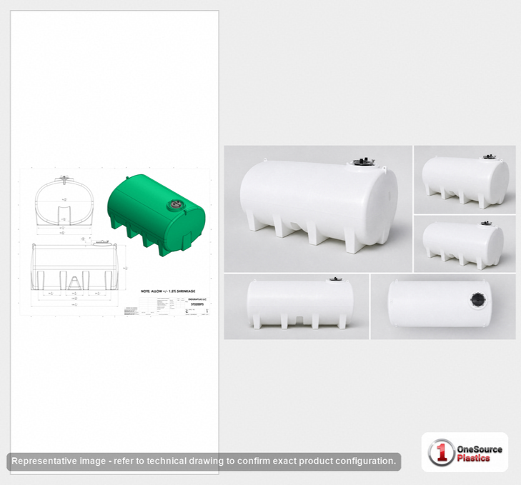 Enduraplas 3200 Gallon White Horizontal Leg Tank