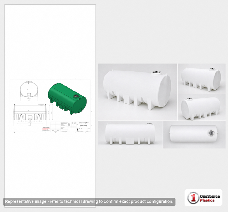 Enduraplas 4500 Gallon White Horizontal Leg Tank