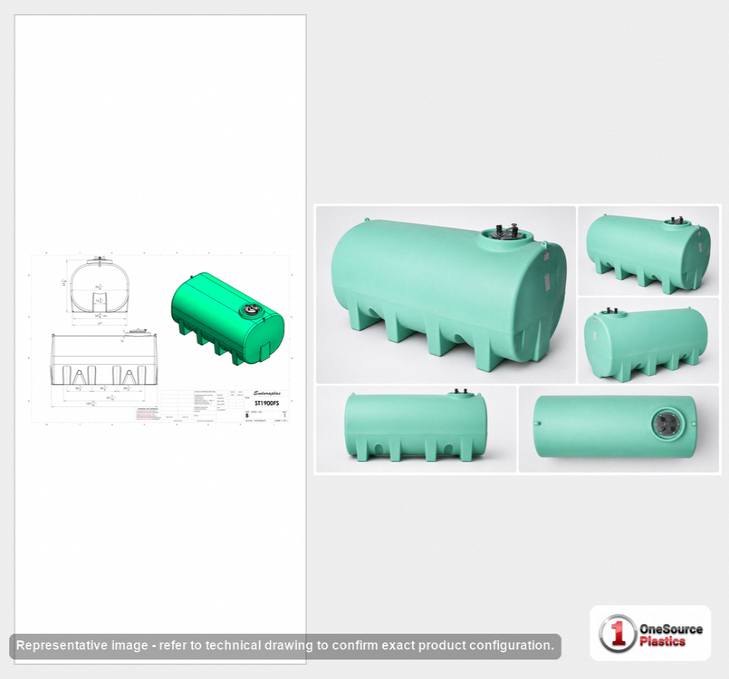 Enduraplas 1900 Gallon Green Horizontal Leg Tank