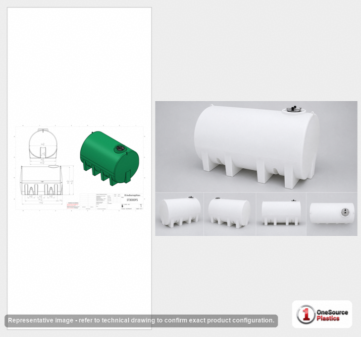 Enduraplas 3000 Gallon White Horizontal Leg Tank