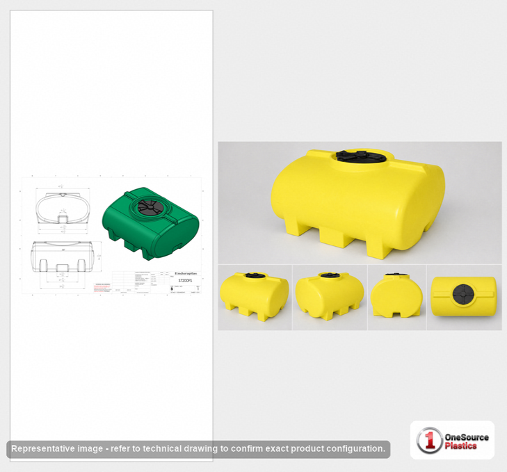 Enduraplas 200 Gallon Yellow Horizontal Leg Tank