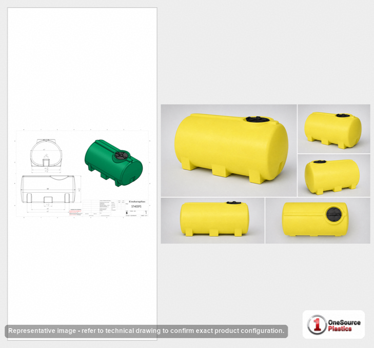 Enduraplas 400 Gallon Yellow Horizontal Leg Tank