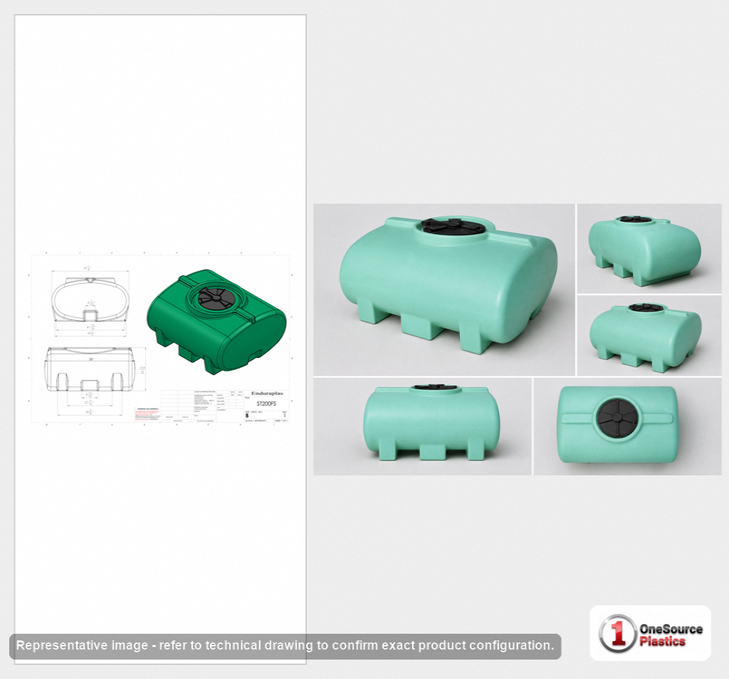 Enduraplas 200 Gallon Green Horizontal Leg Tank