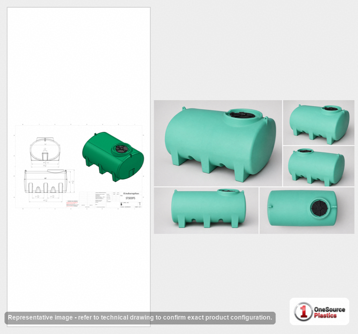 Enduraplas 550 Gallon Green Horizontal Leg Tank