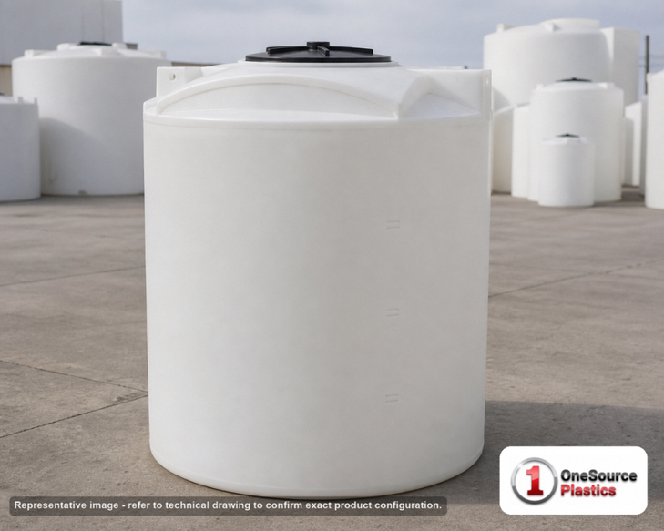Snyder Industries 210 Gallon ASTM XLPE Heavy Duty Vertical Storage Tank. Crosslinked Linear Polyethylene; Natural White; 55"