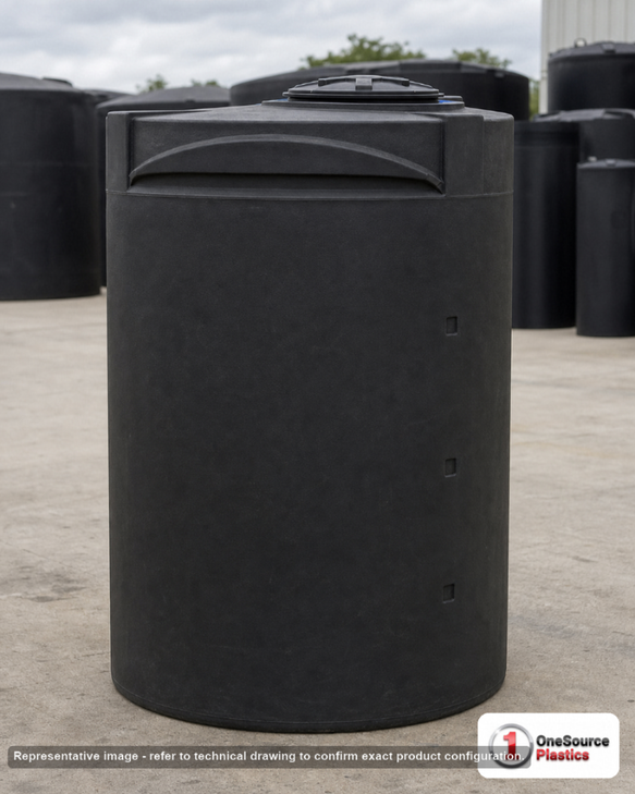 Snyder Industries 210 Gallon ASTM Black Heavy Duty Vertical Storage Tank. Polyethylene; Black; 55" H x 36" W x 36" L