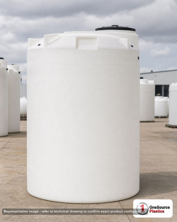 Snyder Industries 550 Gallon ASTM XLPE Heavy Duty Vertical Storage Tank. Crosslinked Linear Polyethylene; Natural White; 75"