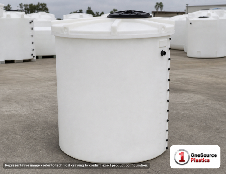 Snyder Industries 440 Gallon ASTM XLPE Heavy Duty Vertical Storage Tank. Crosslinked Linear Polyethylene; Natural White; 69"