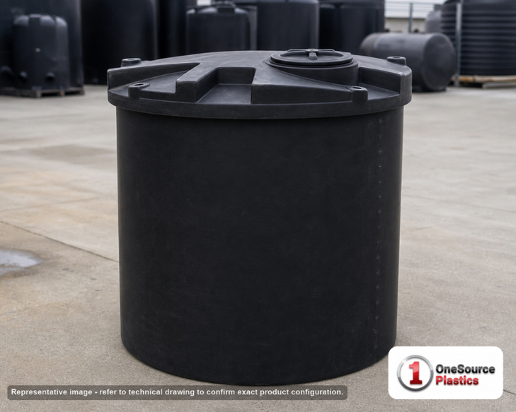 Snyder Industries 440 Gallon ASTM Black Heavy Duty Vertical Storage Tank. Polyethylene; Black; 69" H x 53" W x 53" L