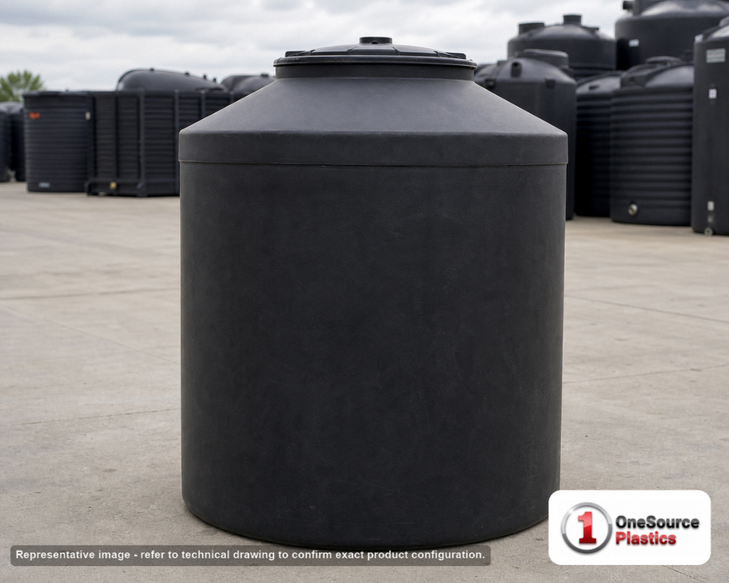 Snyder Industries 330 Gallon ASTM Black Heavy Duty Vertical Storage Tank. Polyethylene; Black; 58" H x 44" W x 44" L