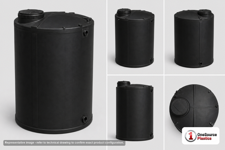 Snyder Industries 1100 Gallon ASTM Black Vertical Storage Tank