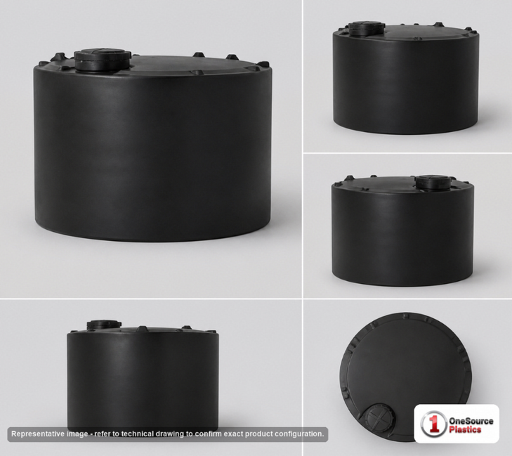Snyder Industries 750 Gallon ASTM XLPE Black Heavy Duty Vertical Storage Tank