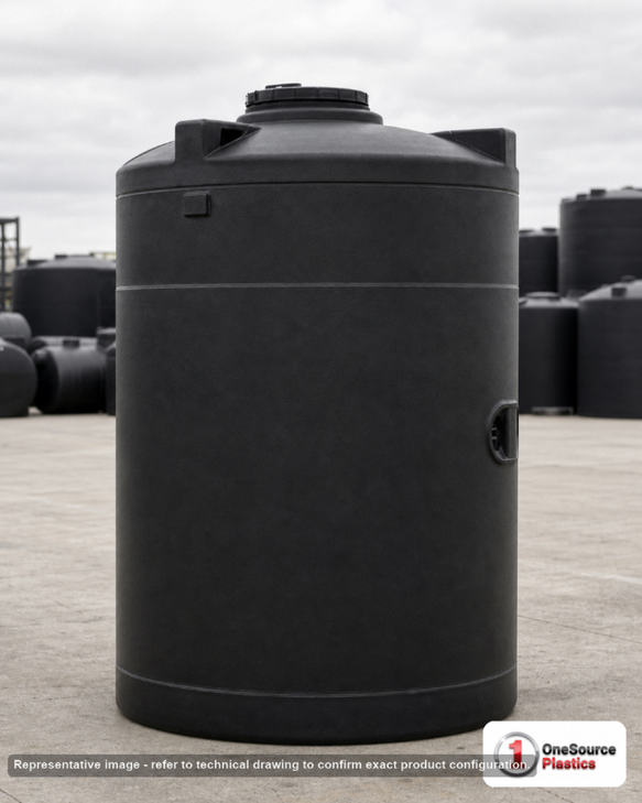 Snyder Industries 1200 Gallon ASTM XLPE Black Heavy Duty Vertical Storage Tank. Crosslinked Linear Polyethylene; Black; 109"