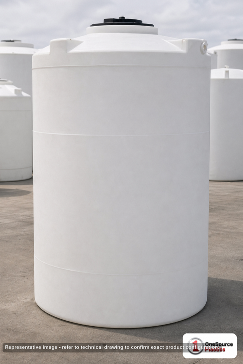 Snyder Industries 1200 Gallon ASTM XLPE Vertical Storage Tank. Crosslinked Linear Polyethylene; Natural White; 109" H x 60"