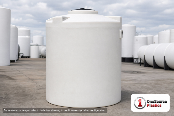 Snyder Industries 1000 Gallon ASTM XLPE Heavy Duty Vertical Storage Tank. Crosslinked Linear Polyethylene; Natural White