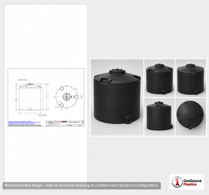 Snyder Industries 1300 Gallon ASTM Black Heavy Duty Vertical Storage Tank