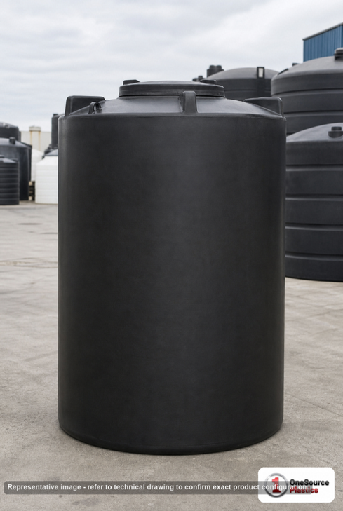 Snyder Industries 1100 Gallon ASTM Black Heavy Duty Vertical Storage Tank. Polyethylene; Black; 90" H x 64" W x 64" L