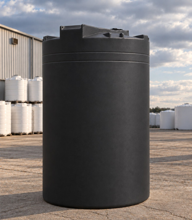 Snyder Industries 16500 Gallon Black 1.9 SG Vertical Storage Tank, 142 in dia, HDLPE, no fitting, OneSource Plastics yard